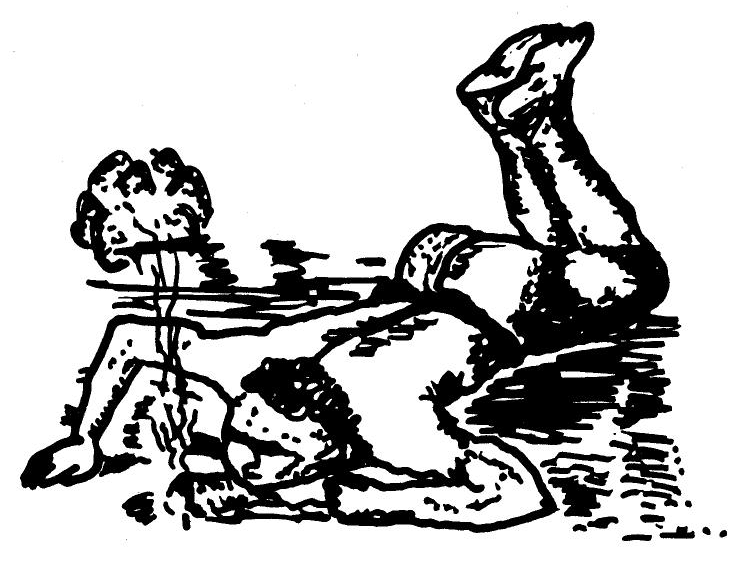 Historical ethnographic illustration of an African smoker lying close to the ground and inhaling from an earth pipe formed directly in the soil.