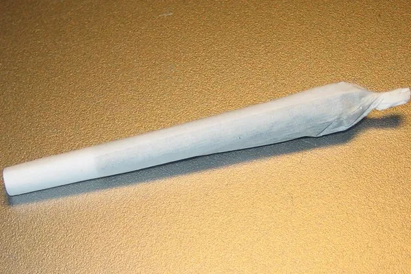 A hand-rolled cannabis cigarette