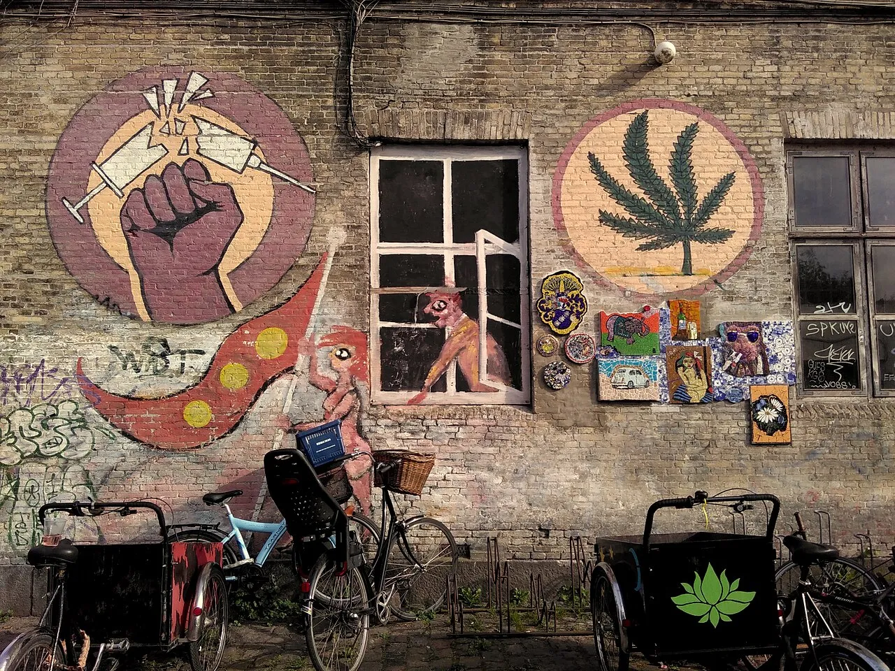 A mural in Christiania against hard drugs